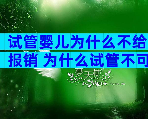 试管婴儿为什么不给报销 为什么试管不可以报销